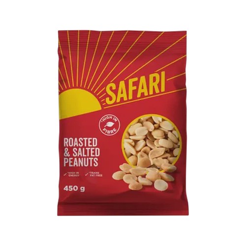 safari roasted & salted peanuts 450g