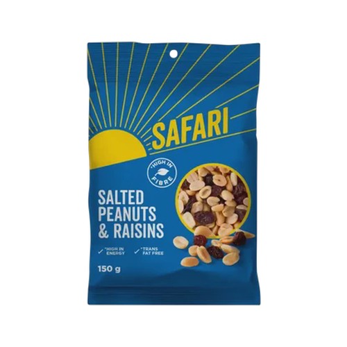 safari salted peanuts & raisins 150g
