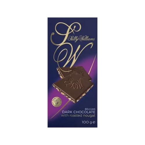 Sally Williams Belgian Dark Chocolate Slab with Roasted Nougat 100g