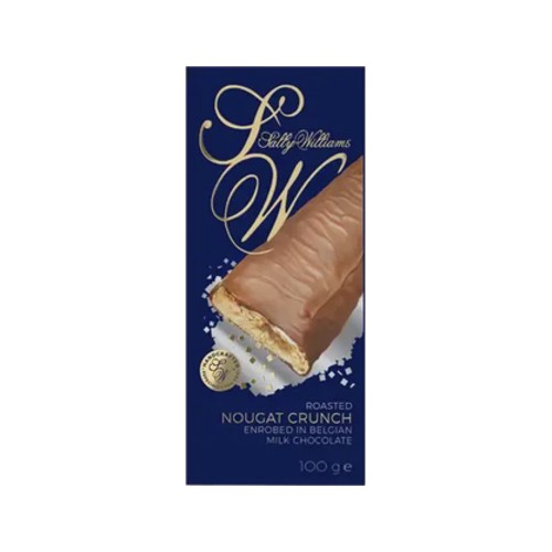Sally Williams Roasted Nougat Crunch Enrobed in Belgian Milk Chocolate 100g