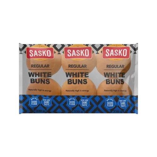 sasko regular white buns 6 pack