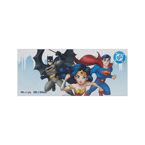 satin touch 2-ply justice league facial tissues 180 pack