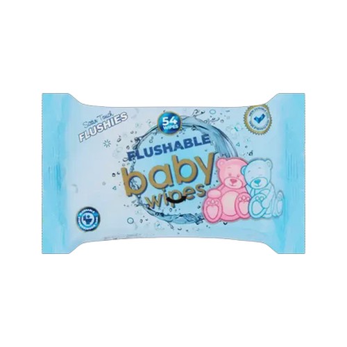 Satin Touch Flushable Baby Wipes 54 Pack