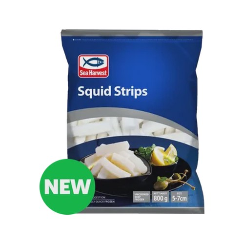 sea harvest frozen squid strips 800g