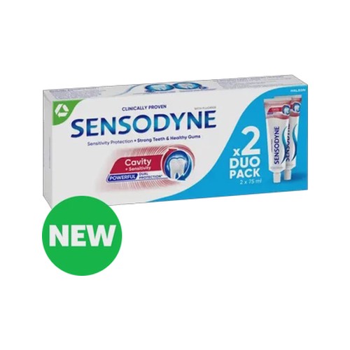 sensodyne cavity & sensitivity toothpaste 2 x 75ml