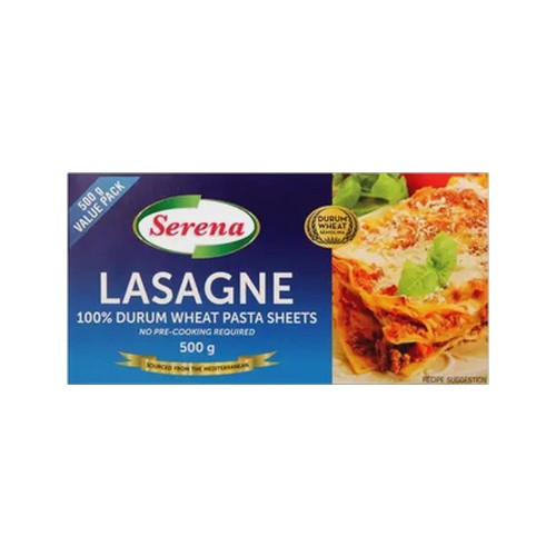 serena durum wheat lasagne pasta sheets 500g