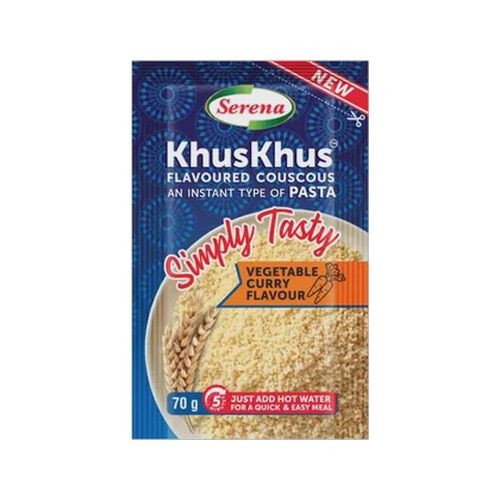 serena vegetable curry flavour khuskhus pasta 70g