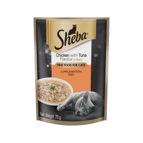 Sheba Chicken with Tuna Flavour Wet Cat Food In Gravy 70g
