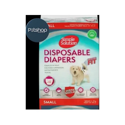 Simple Solution Small Disposable Pet Diapers 12 Pack