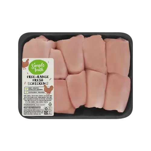simple truth free range deboned & skinless chicken 10 piece thighs 500g - 800g