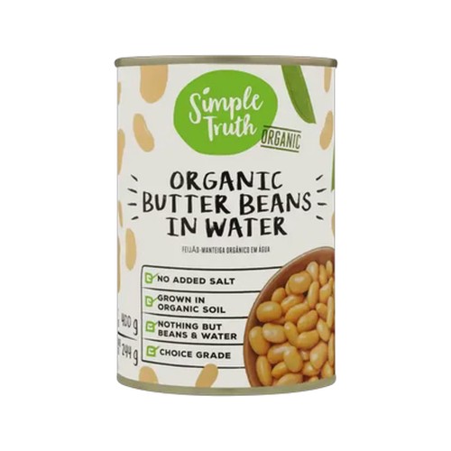 Simple Truth Organic Butter Beans in Water 400g