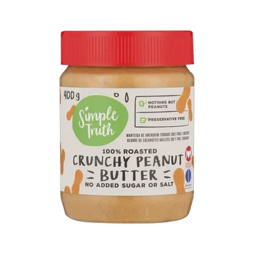 simple truth reduced sugar 100 roasted crunchy peanut butter 400g