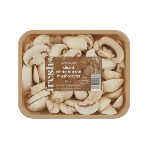 sliced white button mushrooms 250g