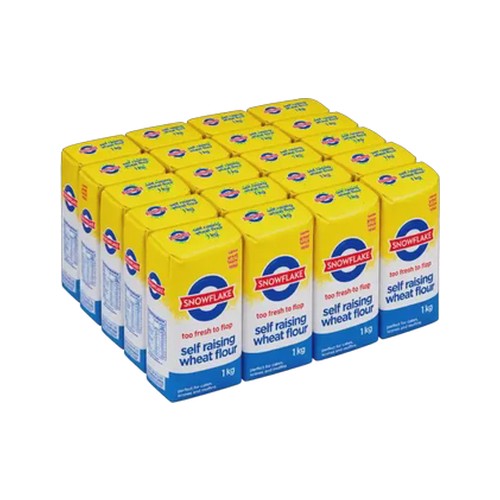 snowflake self raising wheat flour 20 x 1kg