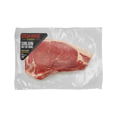 steakhouse classic sirloin beef steak on the bone 400g - 600g