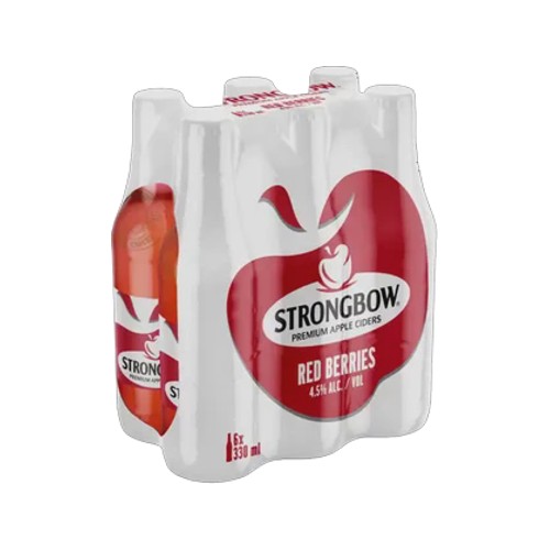 strongbow red berries flavour apple cider bottles 6 x 330ml