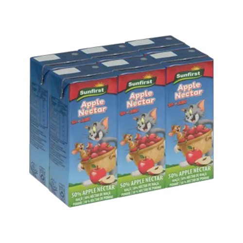 sunfirst apple nectar juice boxes 6 x 200ml