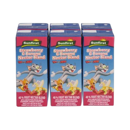 sunfirst strawberry & banana nectar blend 6 x 200ml