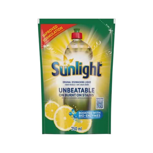 sunlight lemon 100 original dishwashing liquid refill 750ml