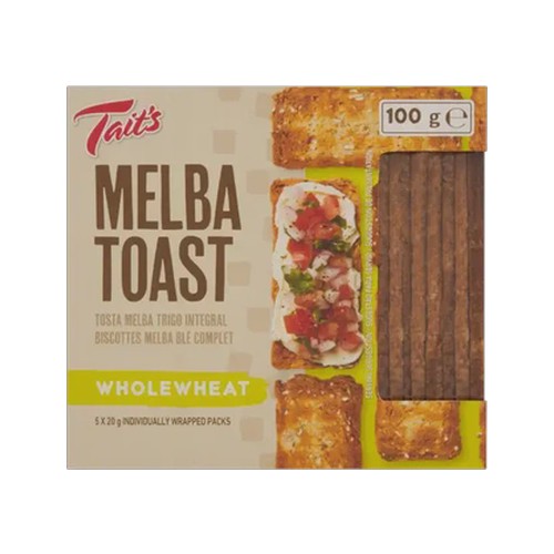taits wholewheat melba toast 100g