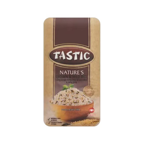 tastic natures long grain parboiled brown & wild rice 1kg