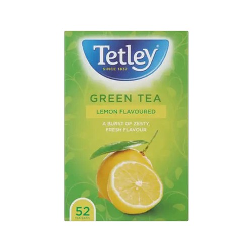 tetley lemon flavoured green tea bags 52 pack