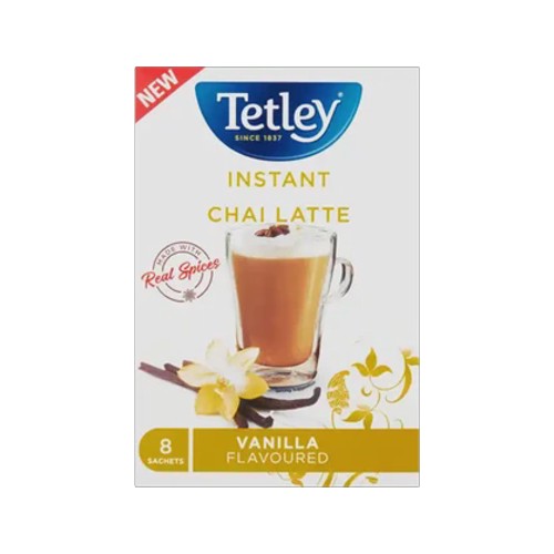 tetley vanilla flavoured instant chai latte 8 x 22g