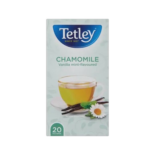 tetley vanilla mint flavoured chamomile tea bags 20-pack