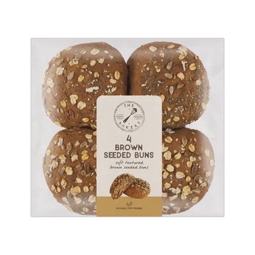 The Bakery Brown Seeded Buns 4 Pack