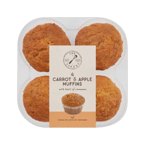the bakery carrot & apple muffins 4 pack