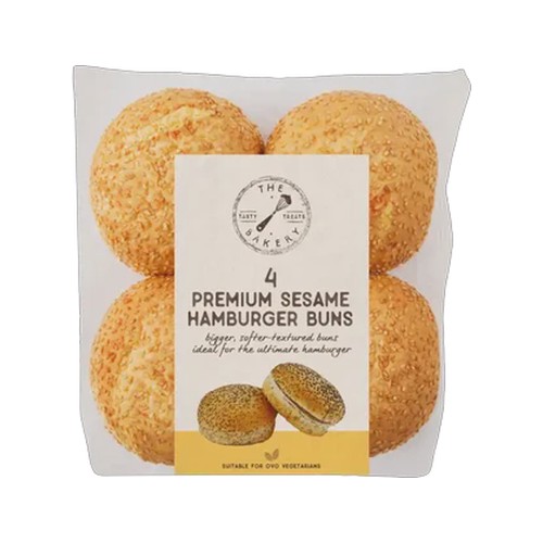 the bakery premium sesame hamburger buns 4 pack