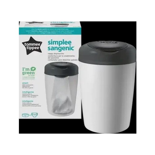 Tommee Tippee Grey Simplee Sangenic Nappy Disposal Bin