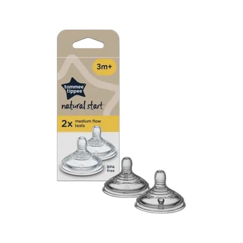 tommee tippee natural start medium flow teat 3 months 2-pack