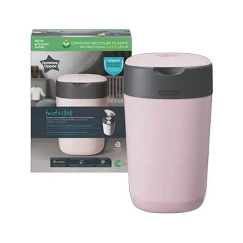 Tommee Tippee Pink Twist & Click Nappy Bin