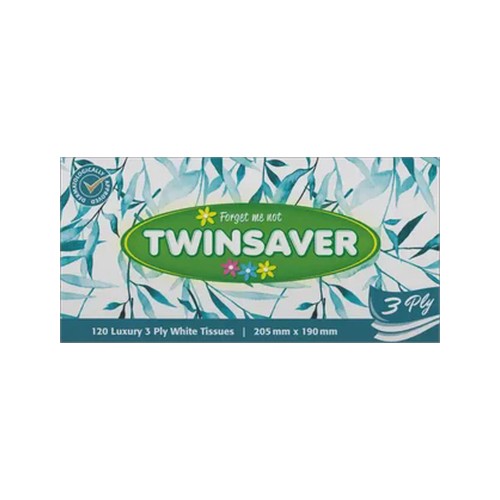 twinsaver 3 ply luxury white facial tissues 120 pack