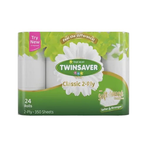twinsaver classic 2-ply toilet tissue roll 24-pack