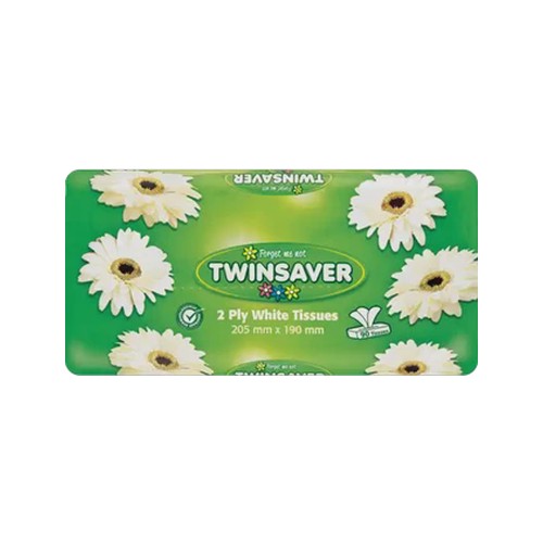 twinsaver white facial tissues 90 pack