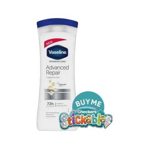 vaseline advanced repair fragrance free body lotion 400ml
