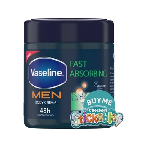 vaseline men fast absorbing body cream 400ml