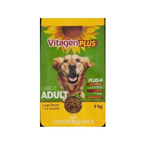 Vitagen Plus Large Adult Dry Dog Food with Chicken & Rice 7kg