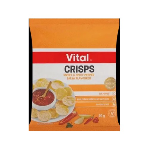 Vital Rice Crisps Sweet & Spicy Pepper Salsa Flavour 20g