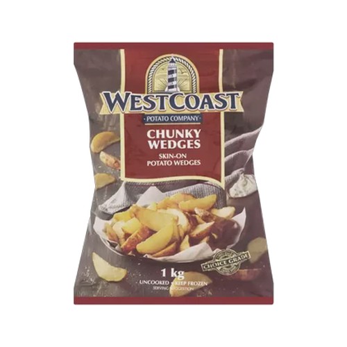 west coast frozen chunky potato wedges 1kg