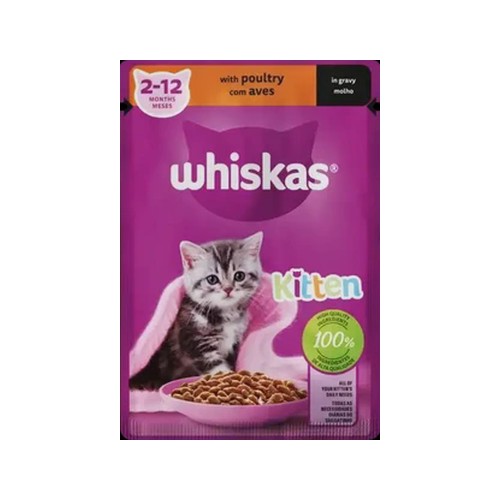 Whiskas Kitten Poultry Wet Cat Food in Gravy 85g
