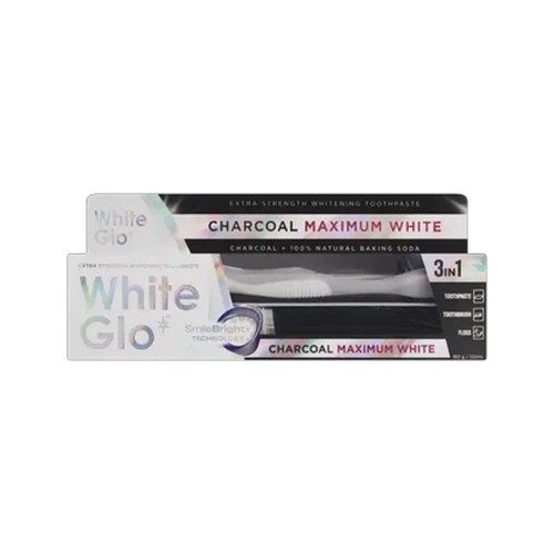 white glo 3-in-1 charcoal maximum white dental care system 100ml