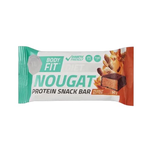 youthful living body fit peanut butter flavour diet nougat protein snack bar 50g
