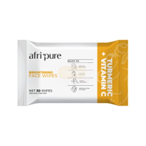 afri pure brightening face wipes 30s