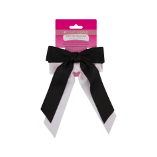 Brushworks Satin Hair Bow Duo Black & White