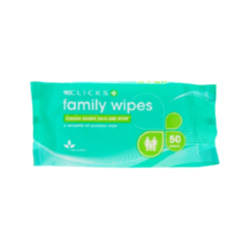 clicks family wipes 50 wipes
