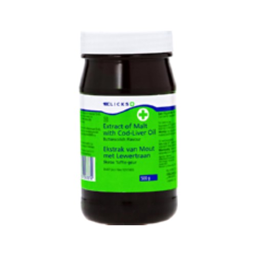 Clicks Malt Extract with Cod Liver Oil Butterscotch 500g