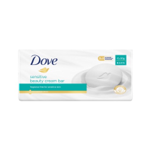dove sensitive beauty cream soap bar 6x90g